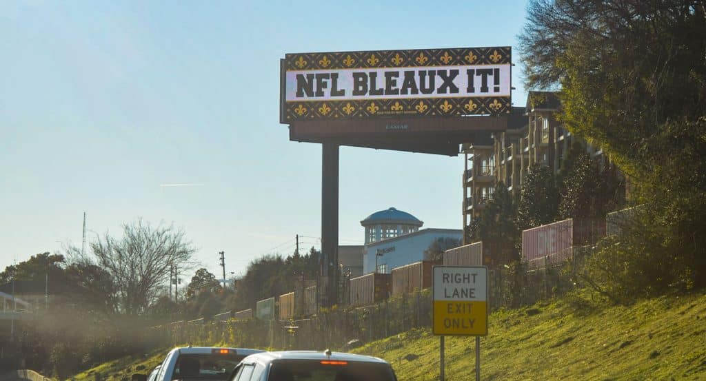 NFL Bleaux It Billboard in Atlanta