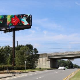 A billboard using Formetco's F360 CMS software with the integration of Adomni Demand Side Platform